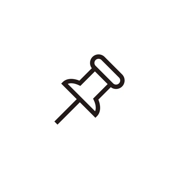 Simple Flat Pin Icon Illustration Design Silhouette Pin Symbol Outlined — 스톡 벡터