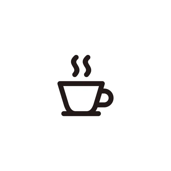简朴的平面咖啡图标图解设计 带有外型模板向量的黑色轮廓咖啡符号 — 图库矢量图片