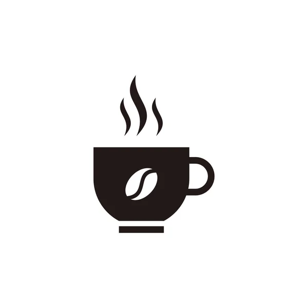 Einfache Flache Kaffee Ikone Illustration Design Schwarze Silhouette Kaffee Symbol — Stockvektor