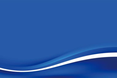 Basit Mavi Dalgalı Arkaplan Tasarım Şablon Vektörü, Metin için Boşluğu Kopyalayan Koyu Mavi Arkaplan Elemanı