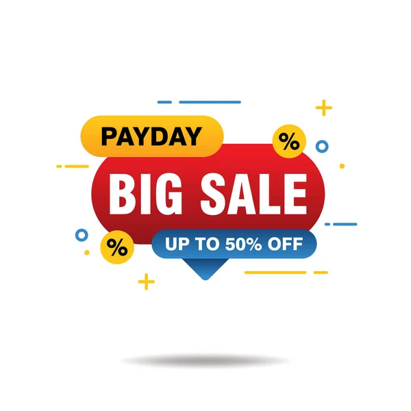 Απλό Πολύχρωμο Payday Big Sale Banner Απομονωμένο Λευκό Φόντο Σχεδιασμός — Διανυσματικό Αρχείο