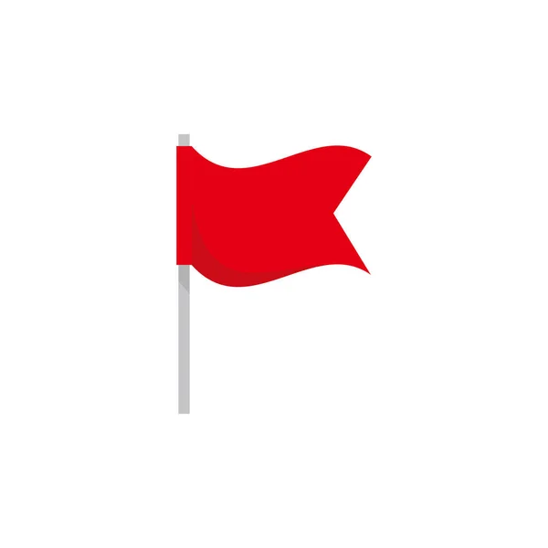 Diseño Ilustración Icono Bandera Roja Plana Simple Ondeando Dibujos Animados — Vector de stock