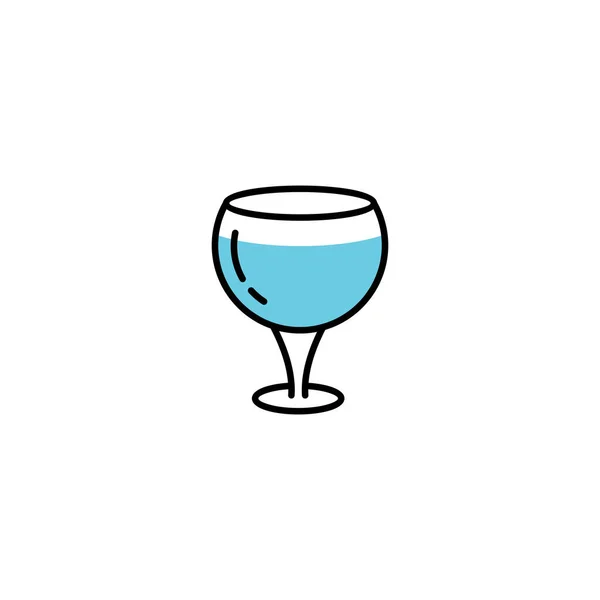 Conjunto Design Ilustração Ícone Vidro Água Azul Plana Simples Símbolo — Vetor de Stock