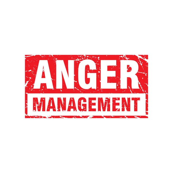 Abstrait Rouge Grungy Anger Management Rubber Stamp Illustration Vectorielle Sceau — Image vectorielle