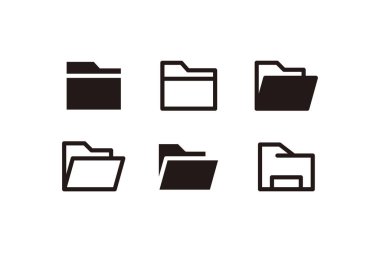 set of flat folder icon illustration design, simple various folder symbol template vector