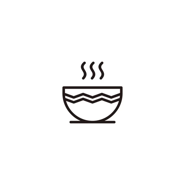 Simple Bowl Icon Illustration Outlined Style Isolated White Background — Διανυσματικό Αρχείο