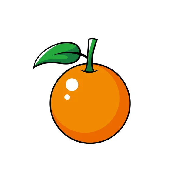 Jednoduchý Plochý Oranžový Ovocný Ilustrační Design Čerstvý Oranžový Ovocný Prvek — Stockový vektor