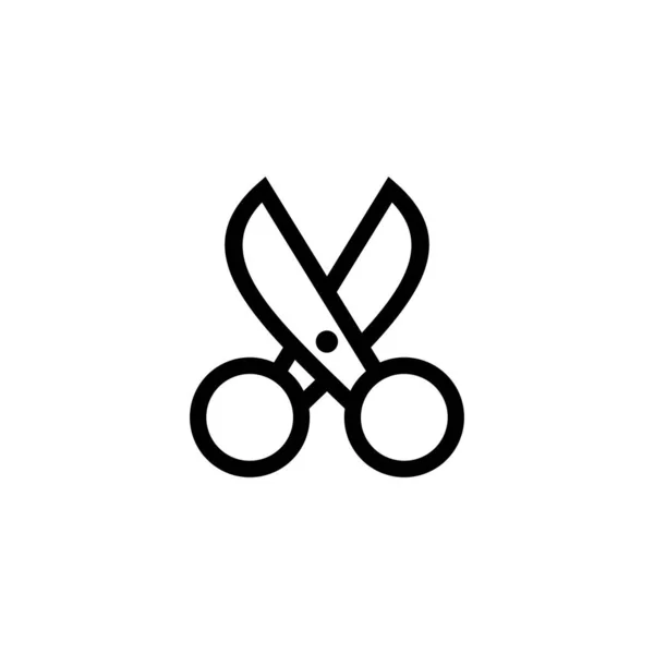 Simple Flat Scissors Icon Illustration Design Silhouette Scissors Symbol Outlined — Stock Vector