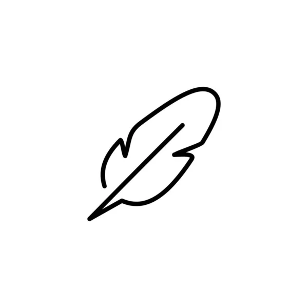 Einfache Flache Feder Icon Illustration Design Silhouette Feder Symbol Mit — Stockvektor
