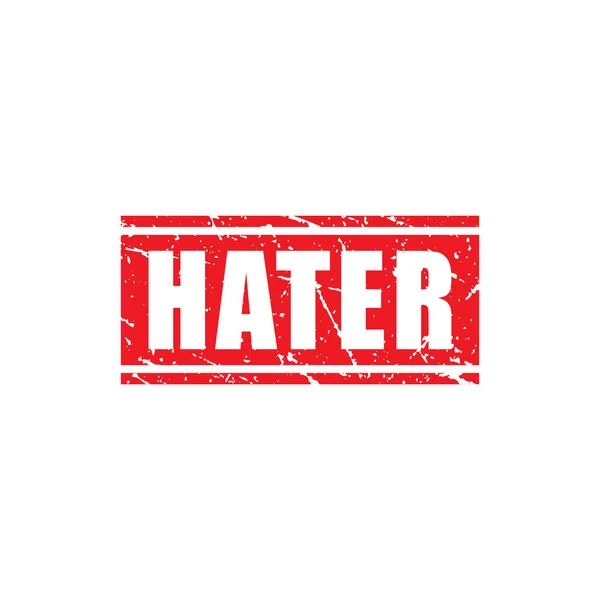 Abstract Rode Grungy Hater Rubber Stempel Sign Illustratie Vector Hater — Stockvector