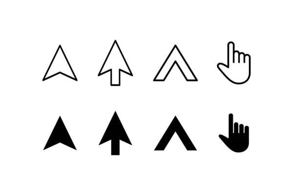 Set Simple Various Cursor Icon Illustration Design Silhouette Mouse Pointer — 스톡 벡터