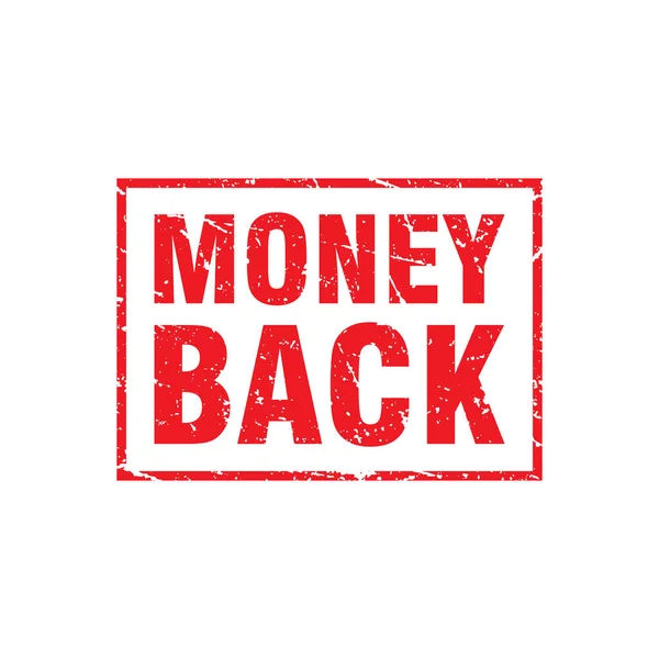 Abstract Red Grungy Money Back Rubber Stamp Sign Illustration Vector —  Vetores de Stock