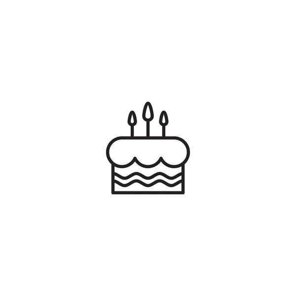 Simple Birthday Cake Icon Illustration Design Cake Symbol Outlined Style — 스톡 벡터