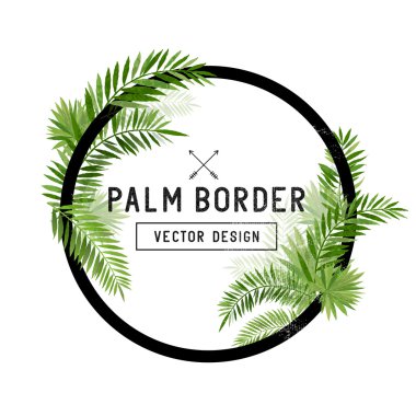 Tropical Palm Leaf Border Vector clipart