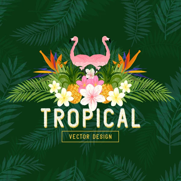 Vetor tropical de verão — Vetor de Stock