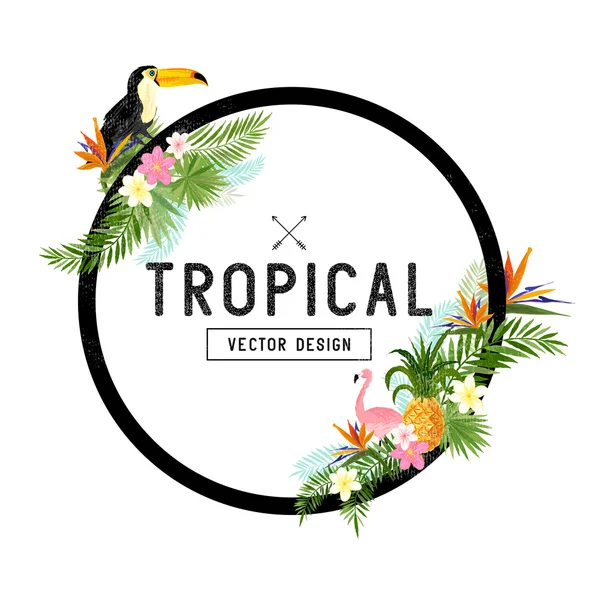 Design de frontière tropicale — Image vectorielle