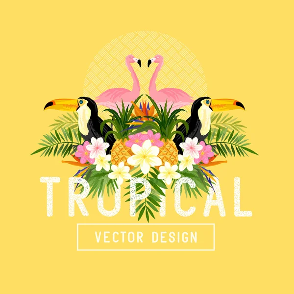 Vetor tropical de verão — Vetor de Stock