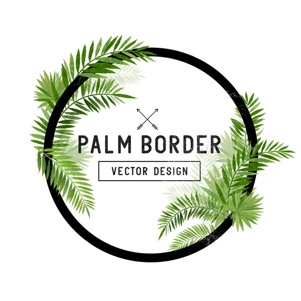 Tropische Palmblätter als Grenzvektor — Stockvektor