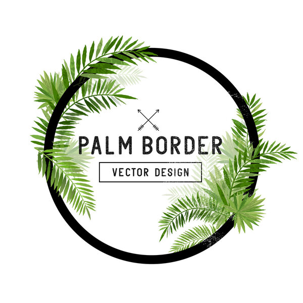 Tropical Palm Leaf Border Vector
