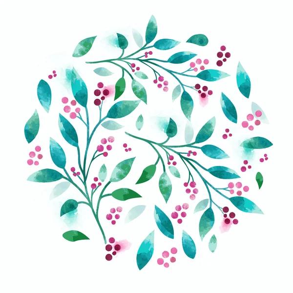 Floral Vector Aquarela —  Vetores de Stock