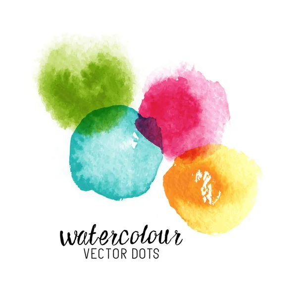 Watercolour Vector Dots — Stock Vector