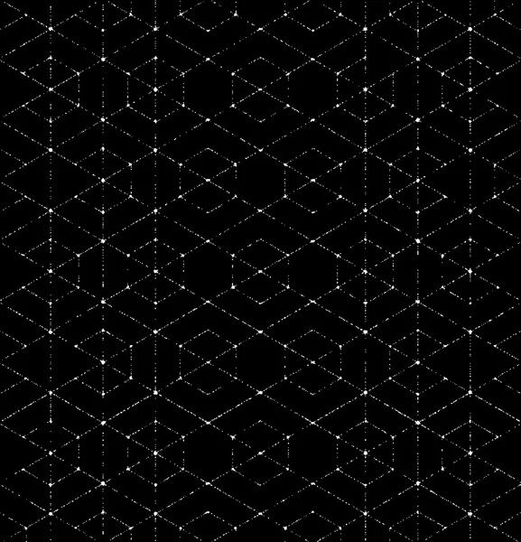 Scratchy Hexagon Seamless Pattern — Stock Vector