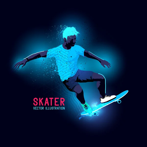 Vecteur Neon Skater — Image vectorielle