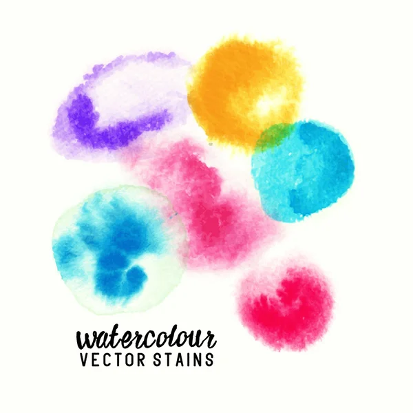 Watercolour Vector Stains — Stock Vector