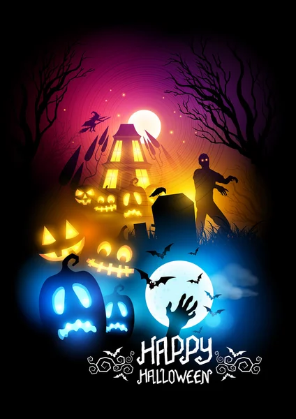 Nuit d'Halloween effrayante — Image vectorielle