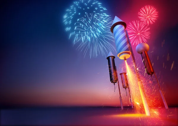 Firework Rockets Celebrations — Stock Photo, Image