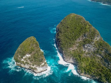Manta Körfezi veya Kelingking Sahili Nusa Penida Adası, Bali, Endonezya