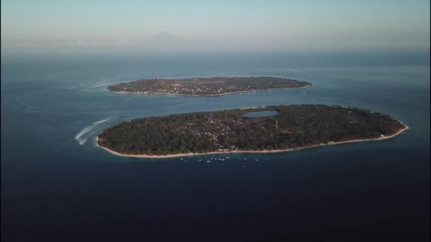 Gili Eilanden Bali Indonesië Gili Meno Met Zoutwatermeer Gili Trawangan — Stockvideo