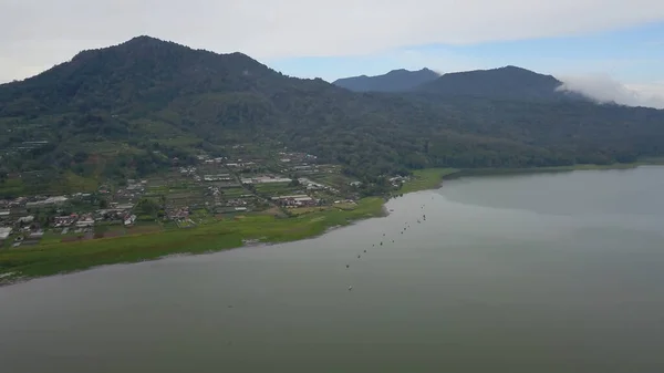 Pemandangan Drone Udara Beatiful Atas Danau Danau Dan Gunung Dilihat — Stok Foto