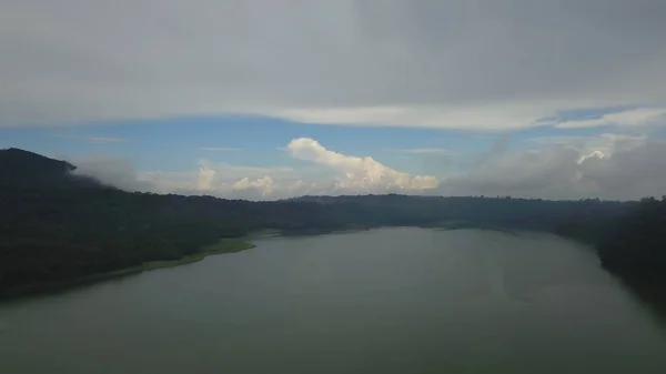 Pemandangan Udara Danau Buyan Danau Kaldera Bali Danau Yang Indah — Stok Foto