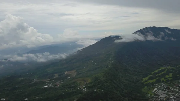 Paisagem Verde Bali Vista Aérea Drone Para Lago Buyan Vila — Fotografia de Stock