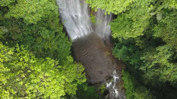 Vista Aérea Del Bosque Río Hacia Cascada Labuhan Kebo Situada — Foto de Stock