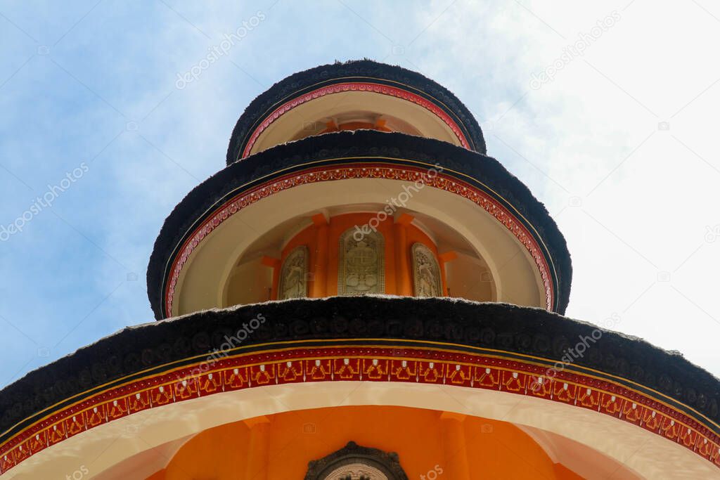 Detail of the roof of the Pagoda in the Brahma Vihara Arama Temple in Bal. Monastery, Brahma Vihara Arama , Bali, Indonesia.