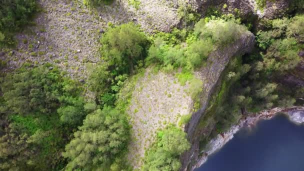 Vista Cima Para Baixo Para Danau Abutu Lago Velho Lago — Vídeo de Stock