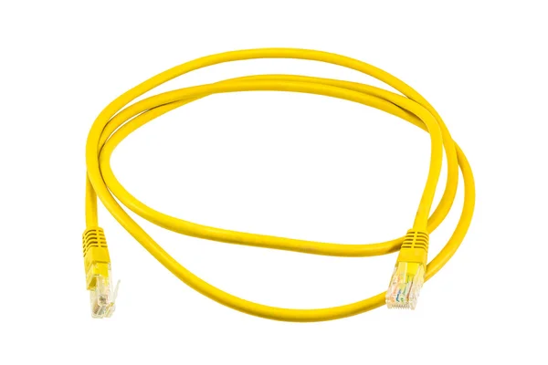 Línea amarilla de Ethernet — Foto de Stock