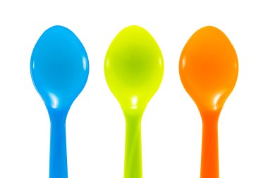 Üç renk plastik kaşık