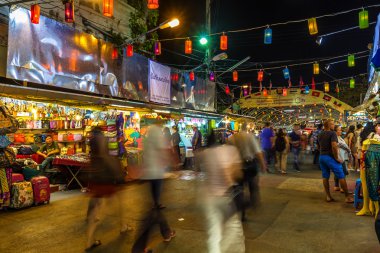 Anusarn market and long exposure night life clipart
