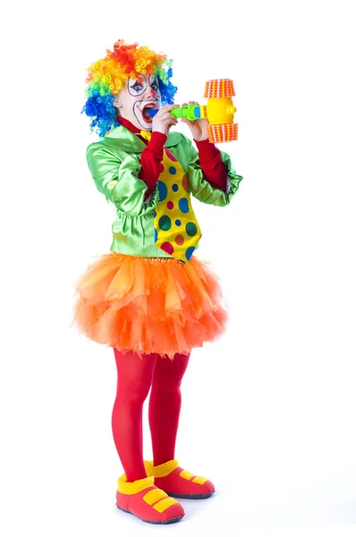 Legrační klaun animátor na svátek dětí — Stock fotografie