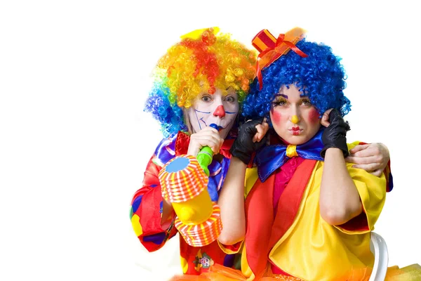 Divertente clown animatore in vacanza per bambini — Foto Stock