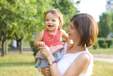 mom and one year old daughter