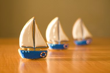 gingerbread in the shape of a ship