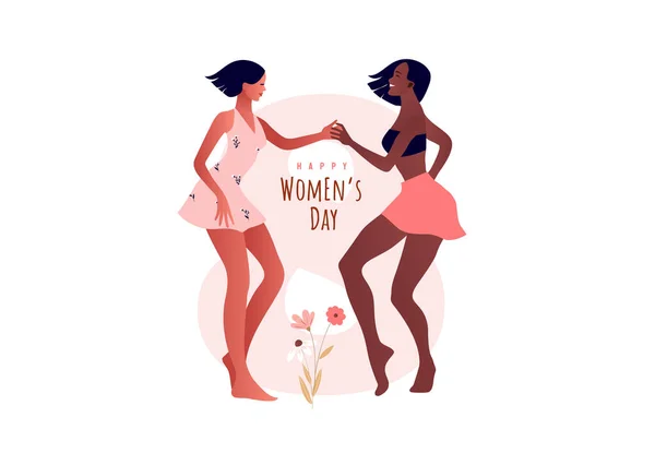 International Women Day. 8 March Greeting card Vector Graphics