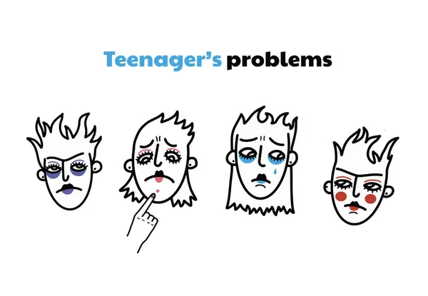 For teenagers with typical problems Royalty Free Stock Vectors