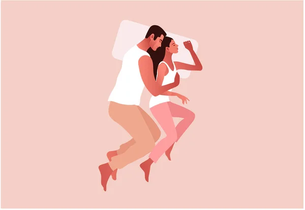 Romantisches Paar, das zusammen schläft. Liebe und Sex lizenzfreie Stockvektoren