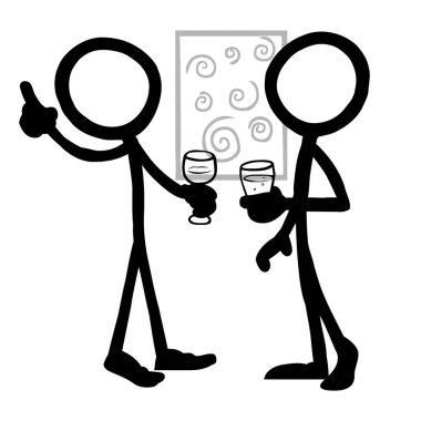 Sanat eleştirmeni - içkilerle tartışma