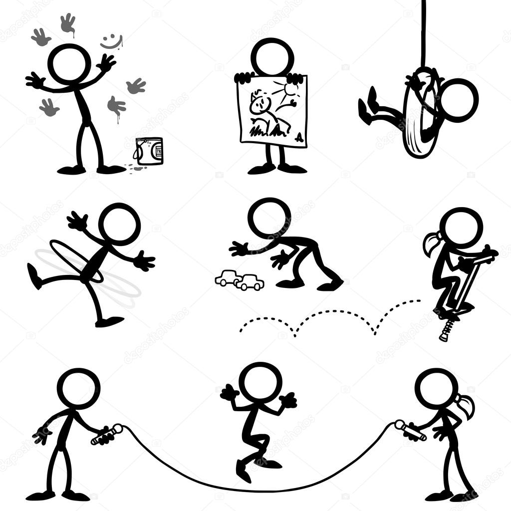 stick figures doing things